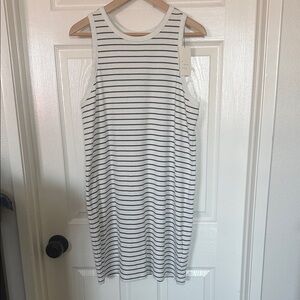 BNWT Women’s midi dress A New day cotton ribbed navy stripes XL